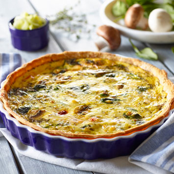 Leek Mushroom Spinach Quiche