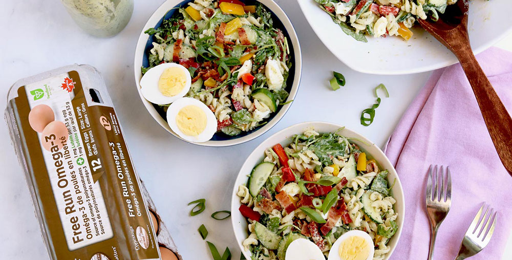 Gluten Free ‘B.E.L.T.’ Cold Pasta Salad with Avocado Ranch Dressing