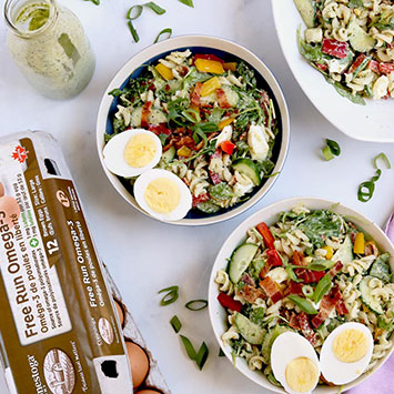 Gluten Free 'B.E.L.T.' Cold Pasta Salad with Avocado Ranch Dressing