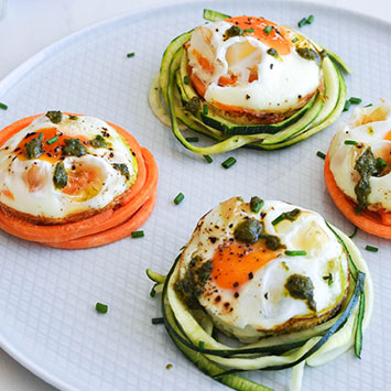 Pesto Veggie Egg Nests