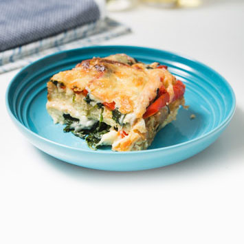 Three Cheese Spinach Strata