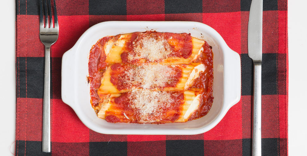 Cheese Manicotti with Chunky Marinara Sauce
