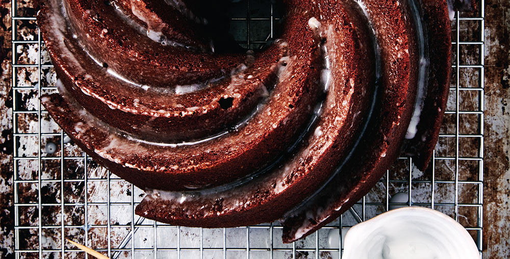 Gingerbread Bundt Cake with Lemon Glaze