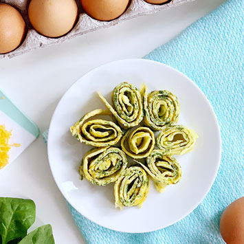 Spinach and Cheese Omelette Roll-ups
