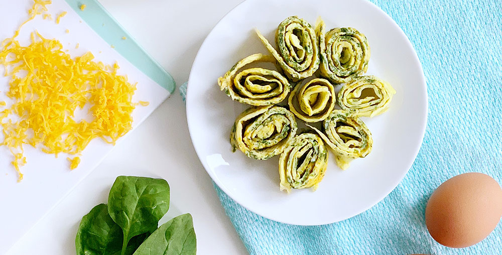Spinach and Cheese Omelette Roll-ups