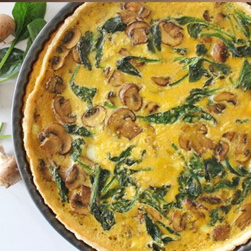 Grain Free Spinach and Mushroom Quiche