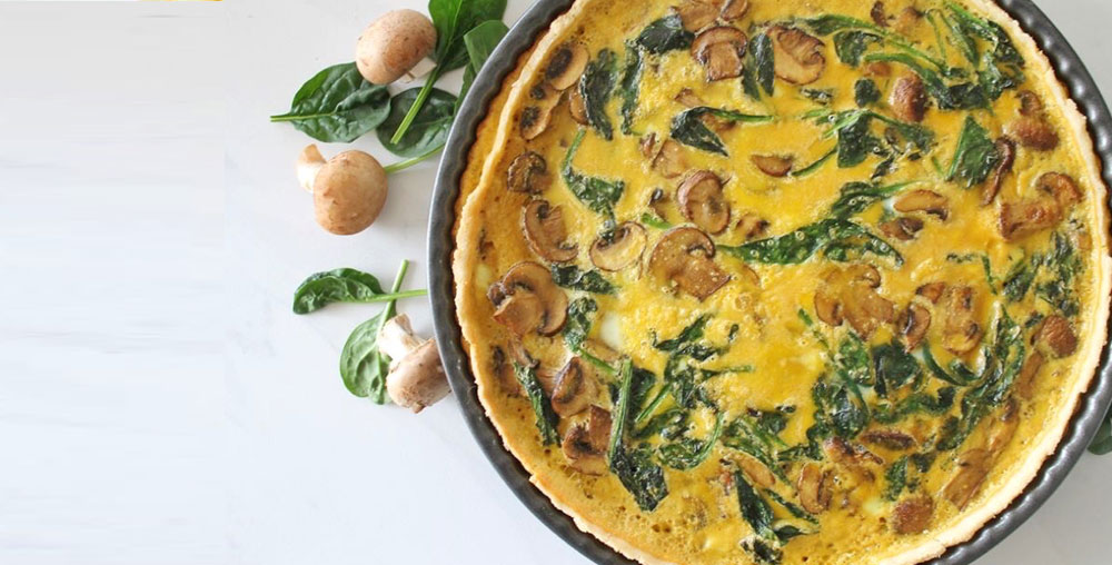 Grain Free Spinach and Mushroom Quiche
