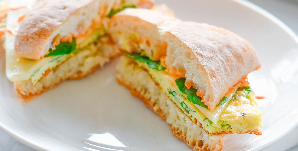 Sheet Pan Egg Ciabatta Sandwiches
