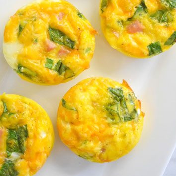 Ham, Cheese & Spinach Egg Cups