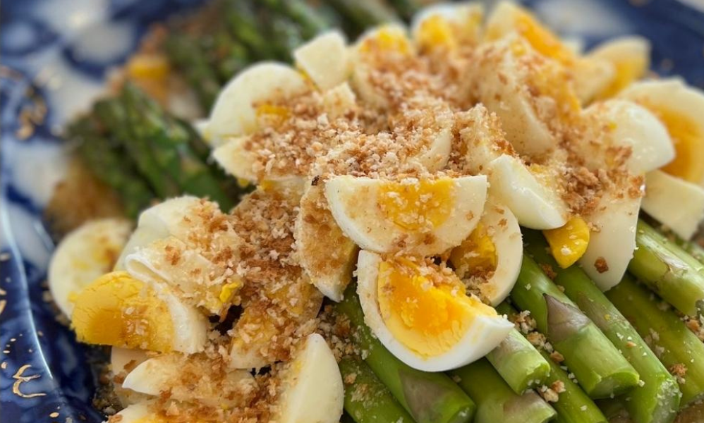 Chopped Egg and Asparagus with Brown Butter