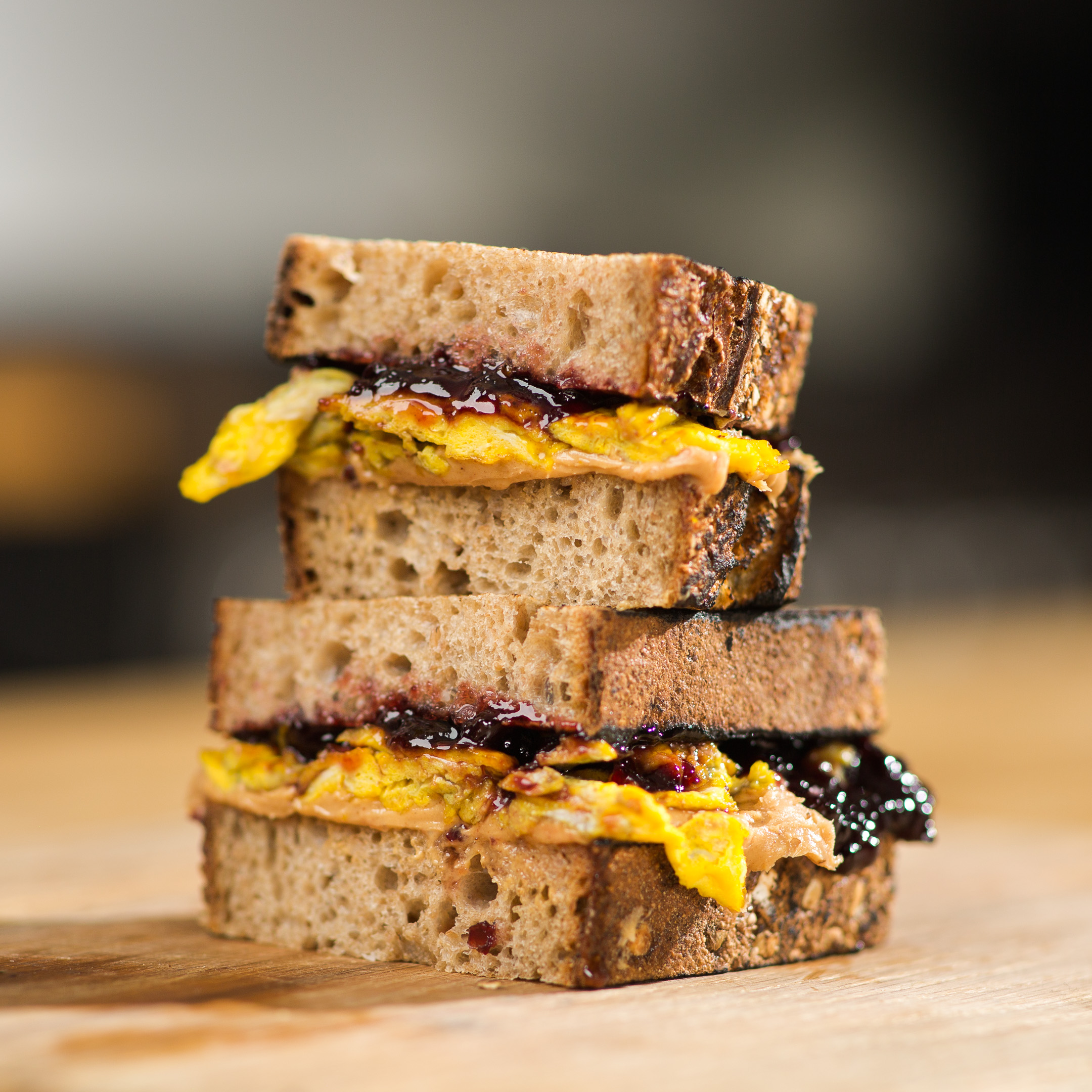 Grilled PB & J Egg Sandwich