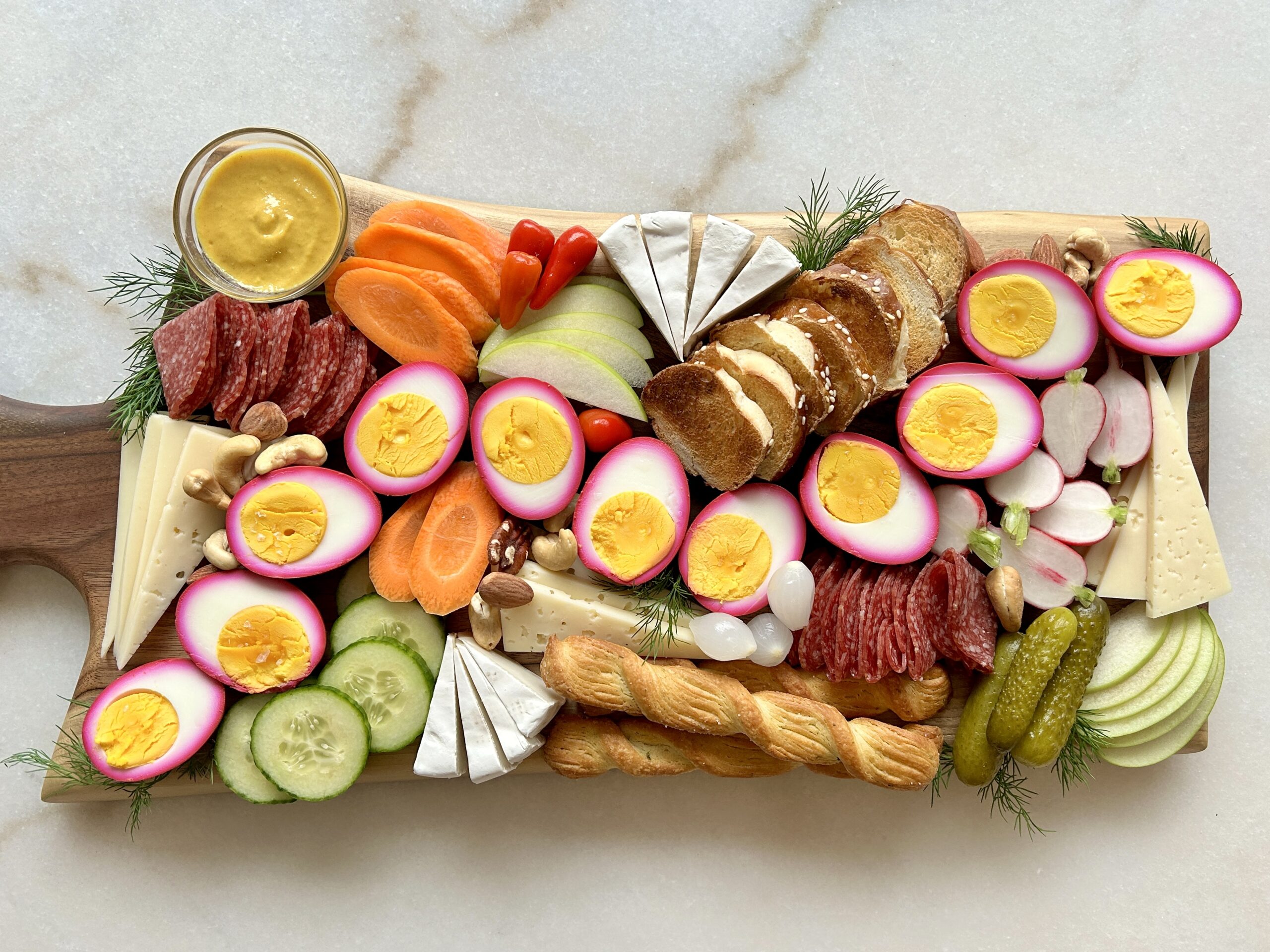 German-Inspired Charcuterie Board with Beet-Pickled Eggs