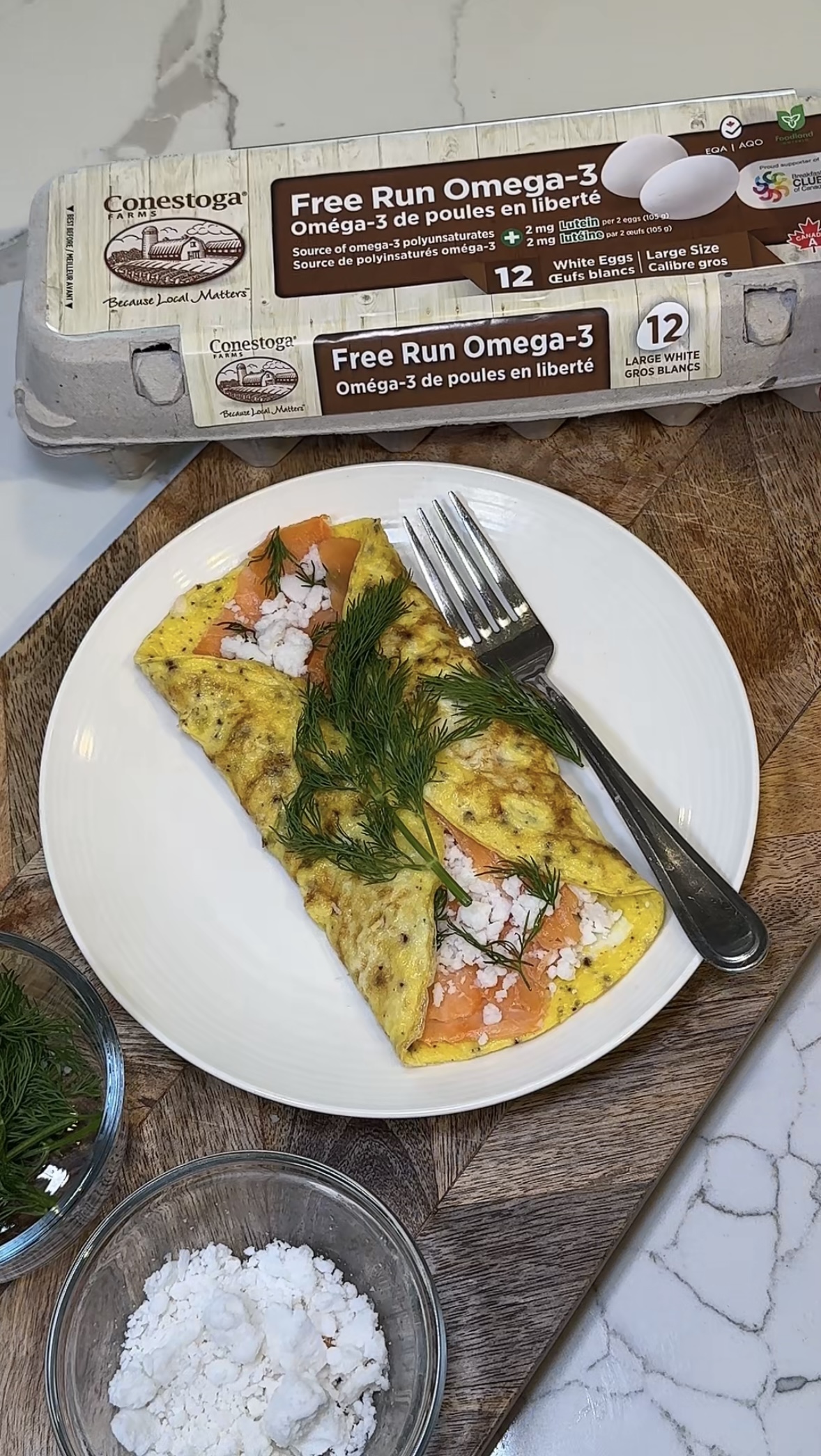 Smoked Salmon, Feta and Dill Omelette