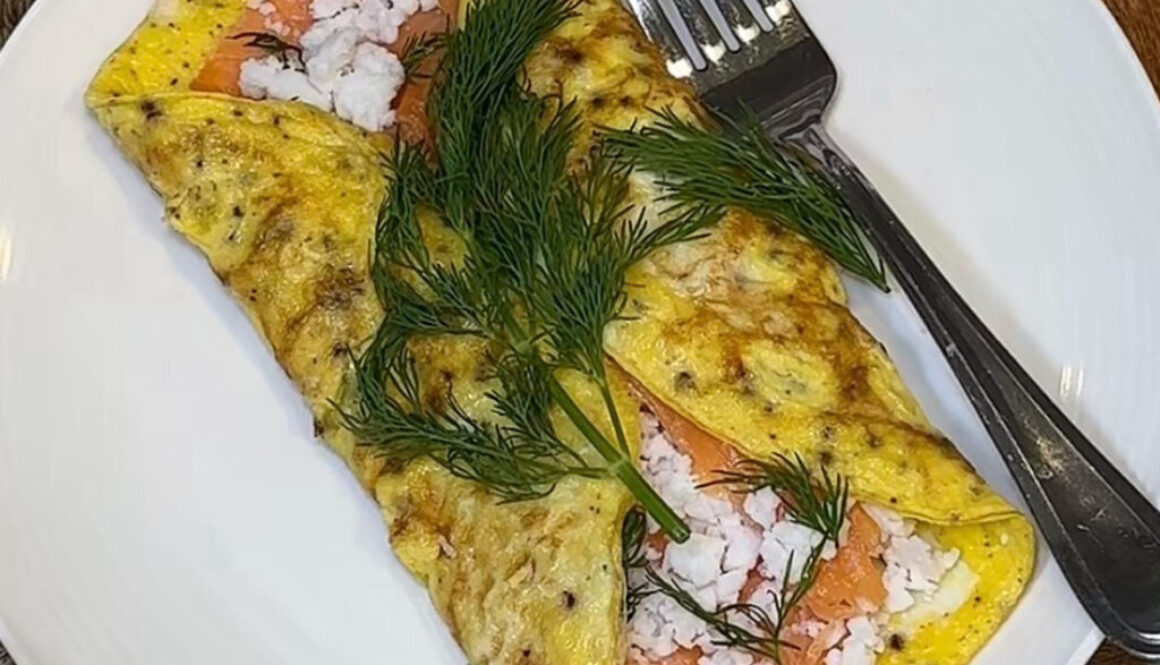 th-Smoked Salmon, Feta and Dill Omelette